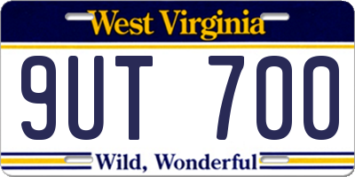 WV license plate 9UT700
