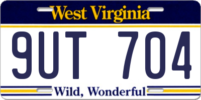 WV license plate 9UT704