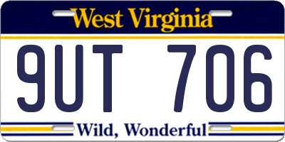 WV license plate 9UT706