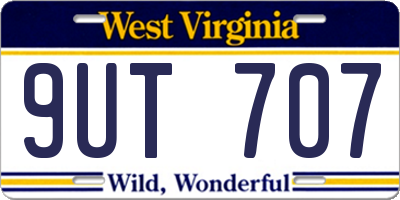 WV license plate 9UT707