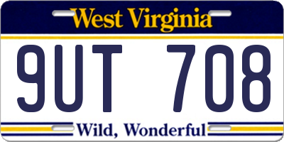 WV license plate 9UT708