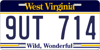 WV license plate 9UT714