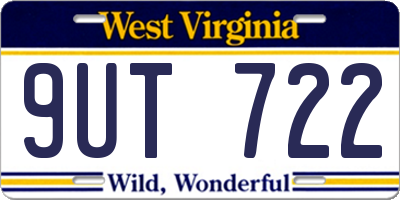 WV license plate 9UT722