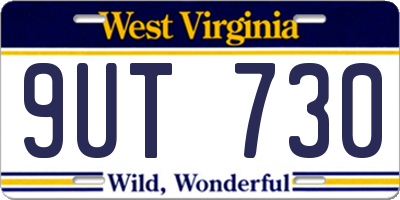 WV license plate 9UT730