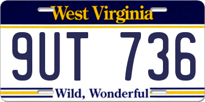 WV license plate 9UT736