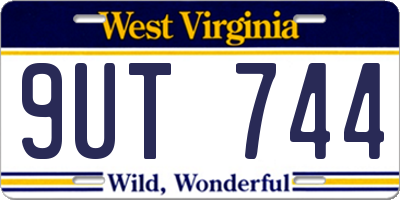 WV license plate 9UT744