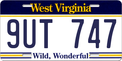 WV license plate 9UT747