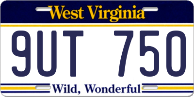 WV license plate 9UT750