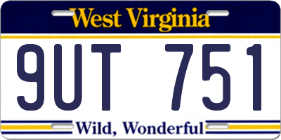 WV license plate 9UT751