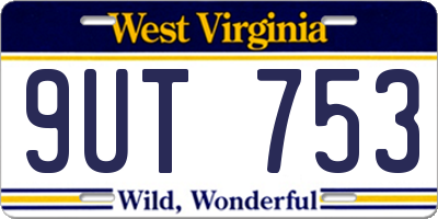WV license plate 9UT753
