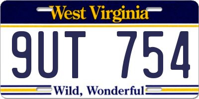 WV license plate 9UT754