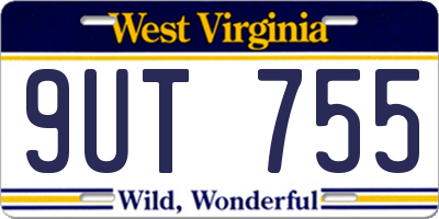 WV license plate 9UT755