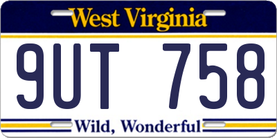WV license plate 9UT758