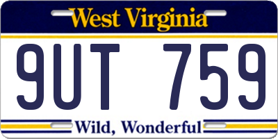 WV license plate 9UT759