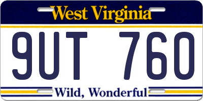 WV license plate 9UT760