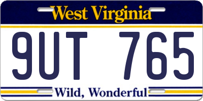 WV license plate 9UT765