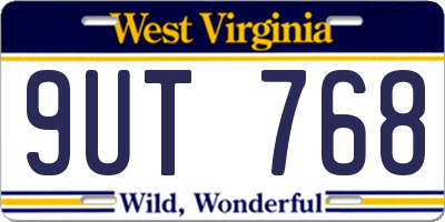 WV license plate 9UT768