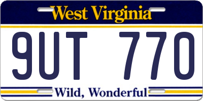 WV license plate 9UT770