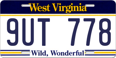 WV license plate 9UT778