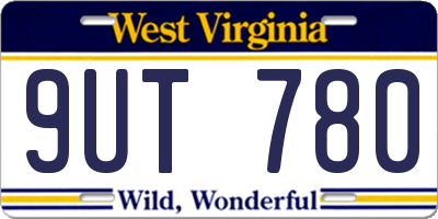 WV license plate 9UT780