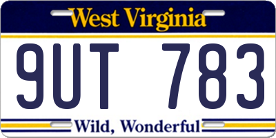 WV license plate 9UT783