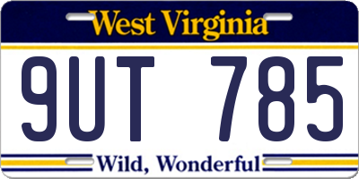 WV license plate 9UT785