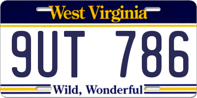 WV license plate 9UT786