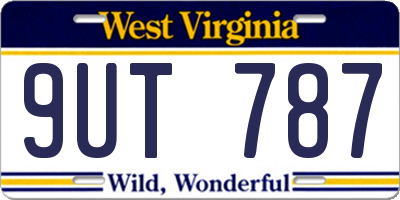 WV license plate 9UT787