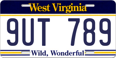 WV license plate 9UT789