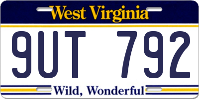 WV license plate 9UT792