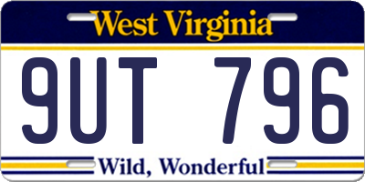 WV license plate 9UT796