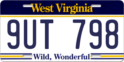 WV license plate 9UT798