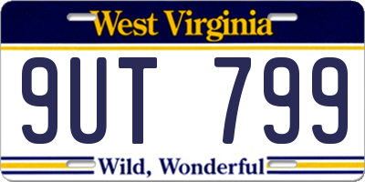 WV license plate 9UT799