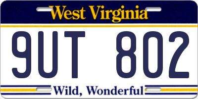 WV license plate 9UT802