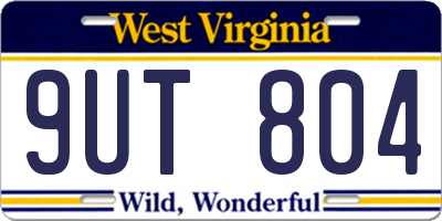 WV license plate 9UT804