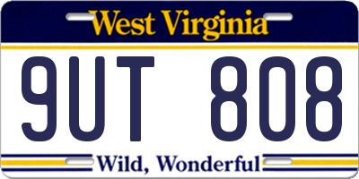 WV license plate 9UT808