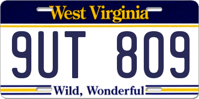 WV license plate 9UT809
