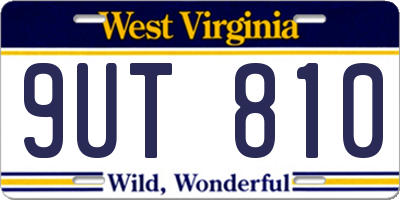 WV license plate 9UT810