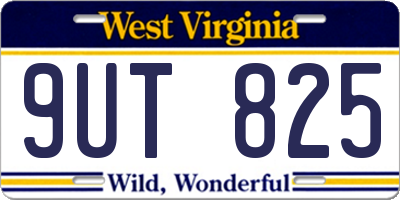 WV license plate 9UT825