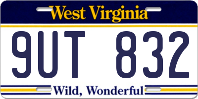 WV license plate 9UT832