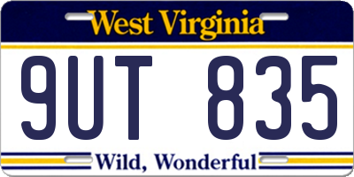 WV license plate 9UT835