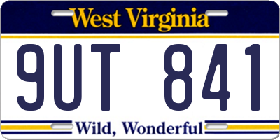 WV license plate 9UT841