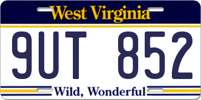 WV license plate 9UT852