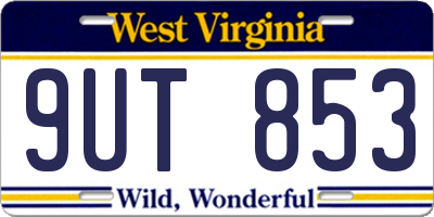 WV license plate 9UT853