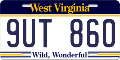 WV license plate 9UT860