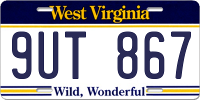 WV license plate 9UT867