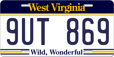 WV license plate 9UT869