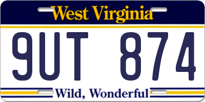 WV license plate 9UT874