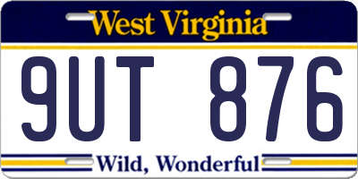 WV license plate 9UT876