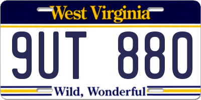 WV license plate 9UT880